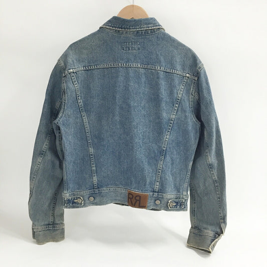 RRL 90s Cropped 3-Star Tag Denim Jacket Blue Size M