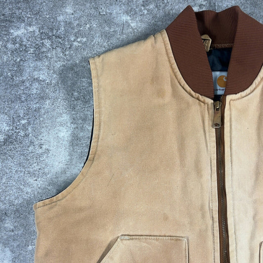 L XL 90s Carhartt Cotton Duck Vest Brown Size L