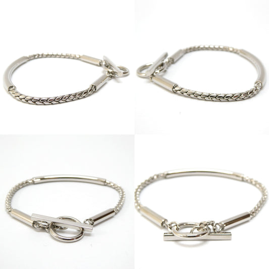 SAINT LAURENT Multi Tubes Bracelet Silver Size ONE SIZE