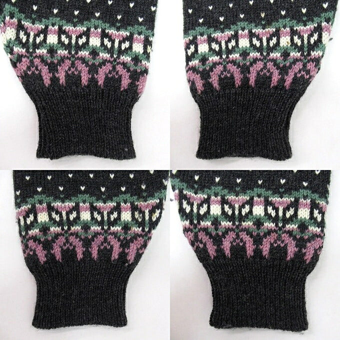 DALE OF NORWAY 80s Birdseye Nordic Knit Sweater Black Size L