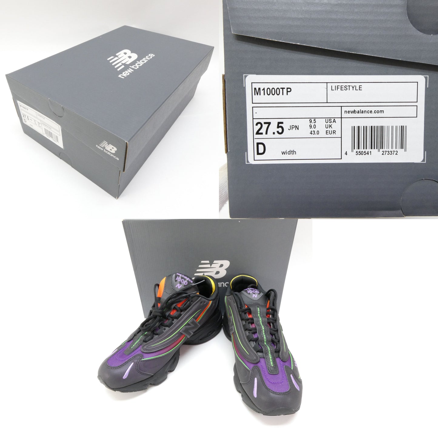 New Balance M1000TP Black Reflective Sneakers