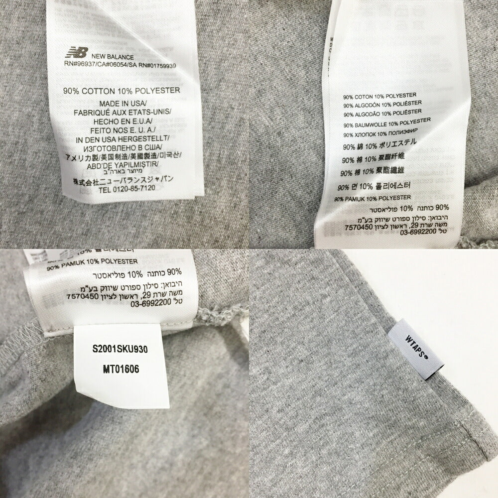 WTAPS x New Balance T-Shirt Gray Size S