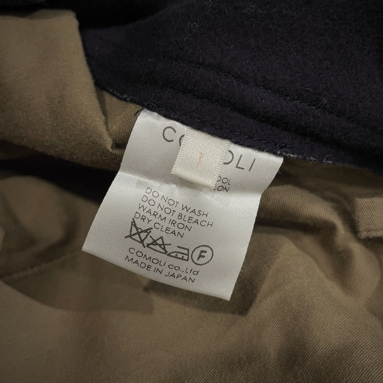 Comoli 16AW Melton Wool Nylon Belted Pants Navy Size 1