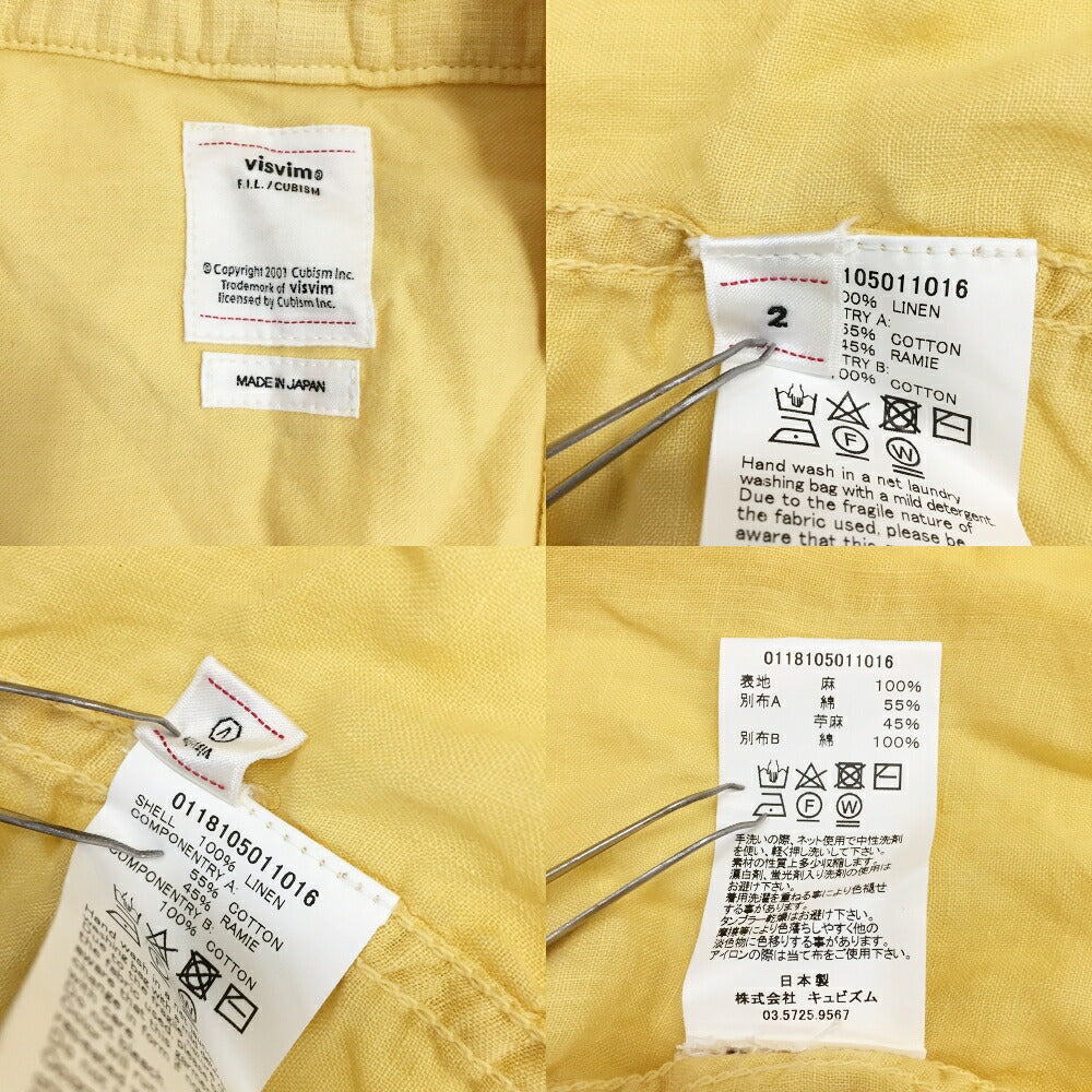 visvim LHAMO Shirt Yellow Size 2