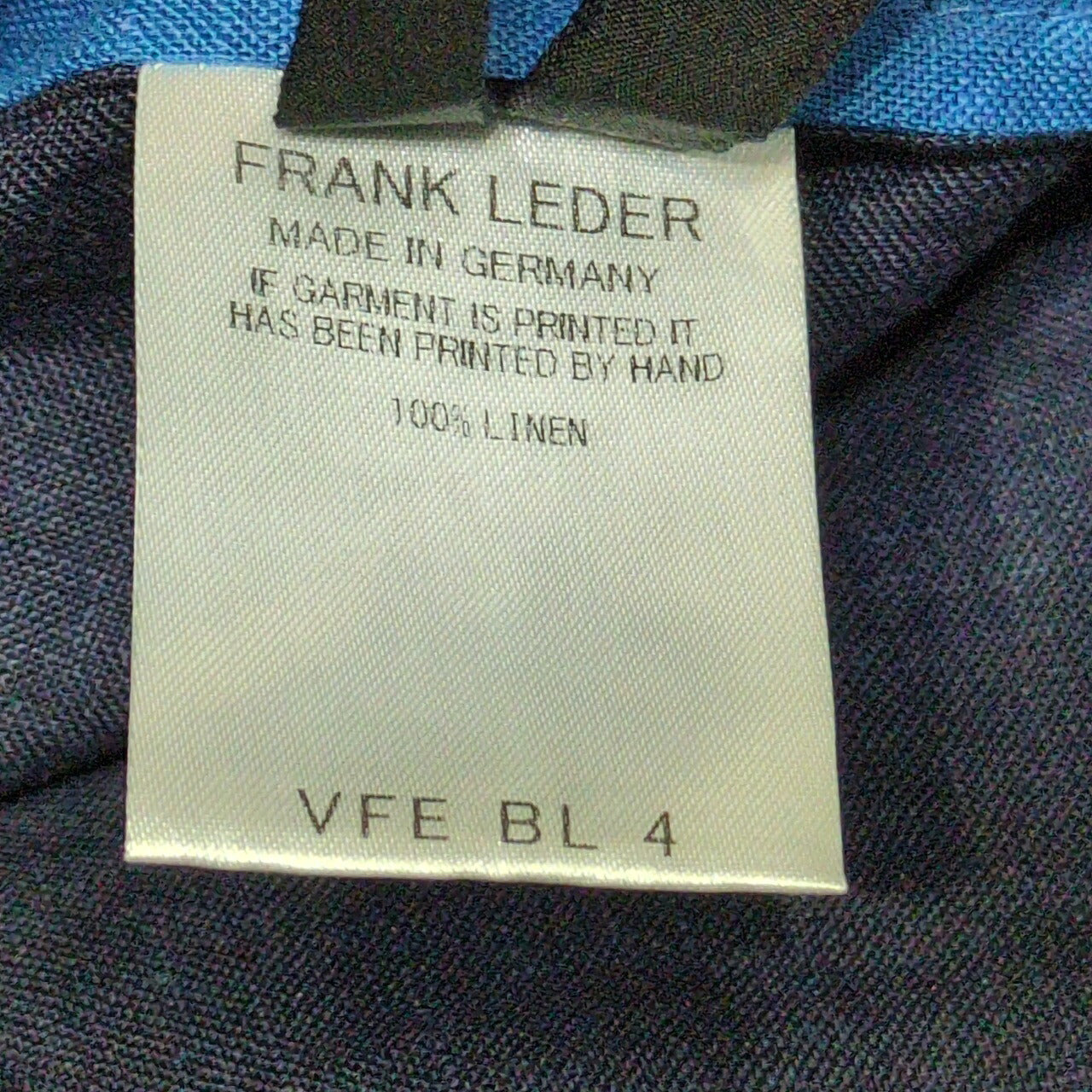 FRANK LEDER Blue Linen German-Made Cardigan Size M