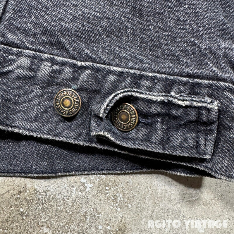 Levi's 80s Flannel Lined Black Denim Size L