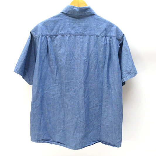 FULLCOUNT 4067 Basic Short Sleeve Chambray Shirt Blue Size L