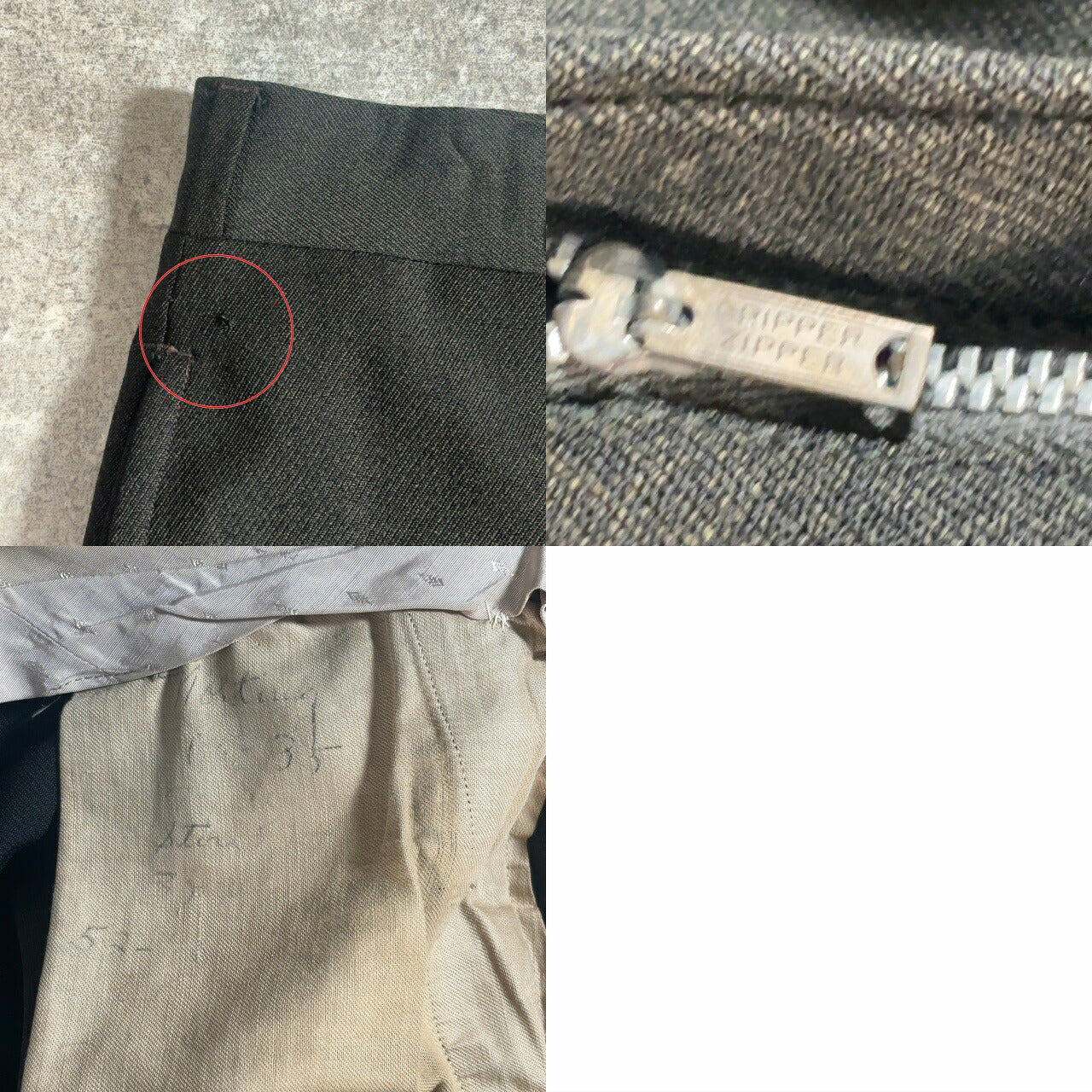 Gripper Zipper 50s-60s Vintage Double Claw Black Pants
