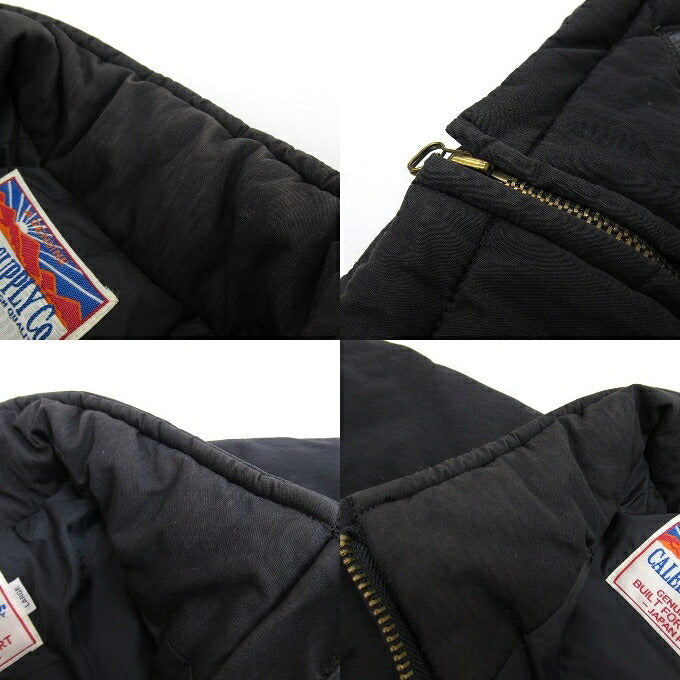 CALEE Diamond Stitch Leather Panel Padded Jacket Size L
