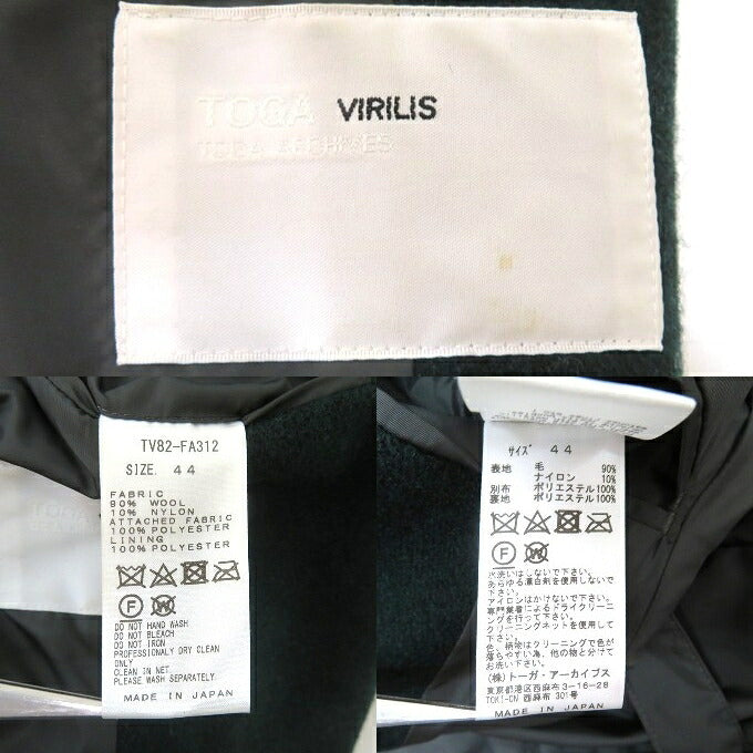 TOGA VIRILIS 18AW Multi Color Coat Size 44
