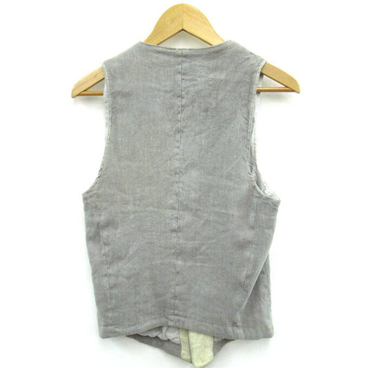 ISAMUKATAYAMA BACKLASH 15SS Linen Vest Gray Size M