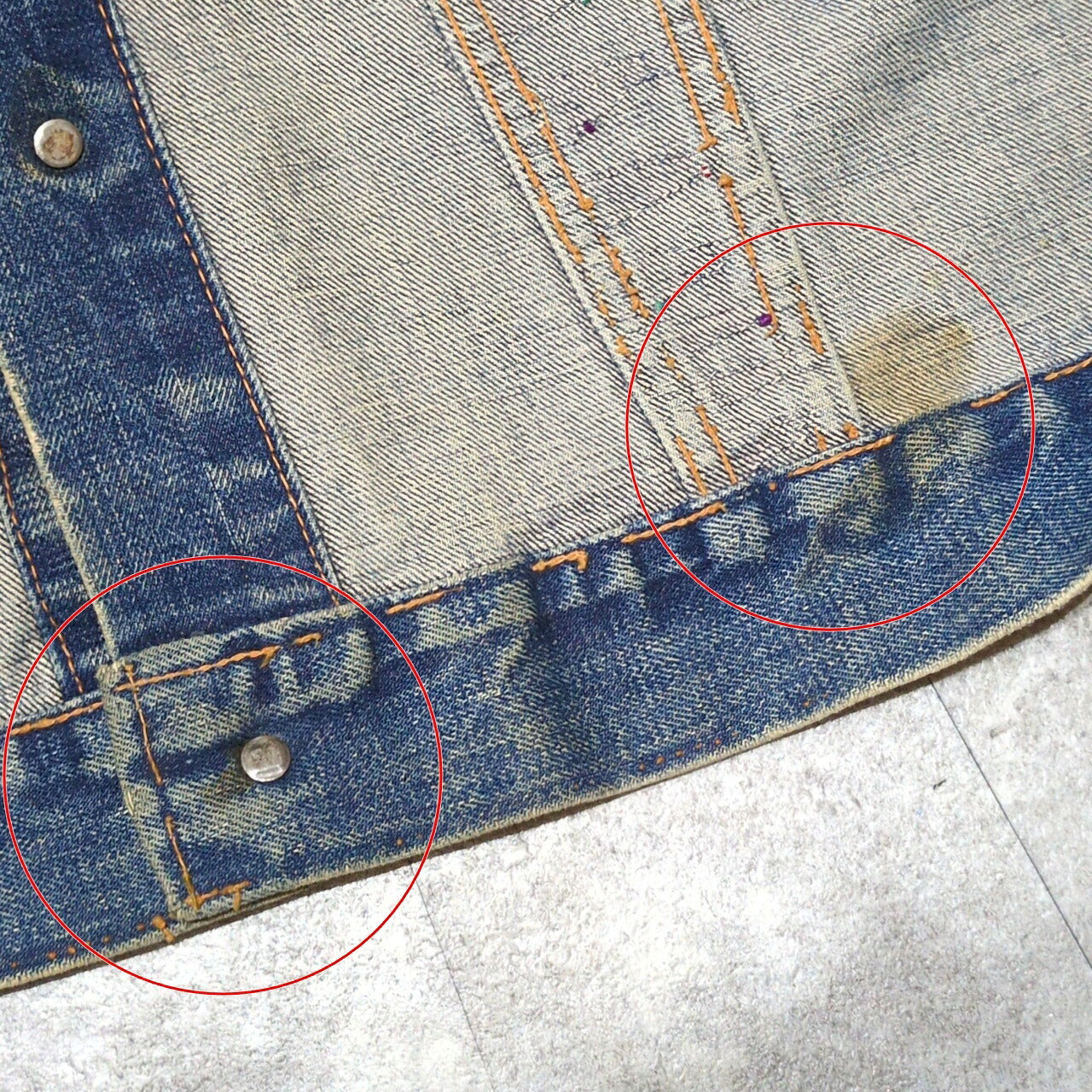 LEVI'S 60s 70505 BIG-E Back Print Denim Jacket Blue Size 46