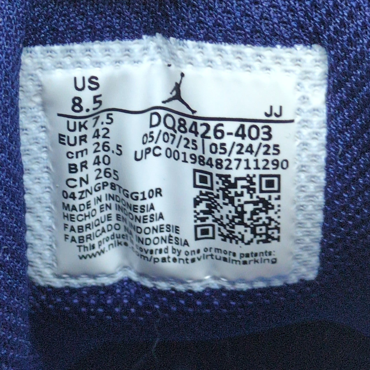 NIKE Air Jordan 1 Mid "Blue Void" Sneakers Size 26.5