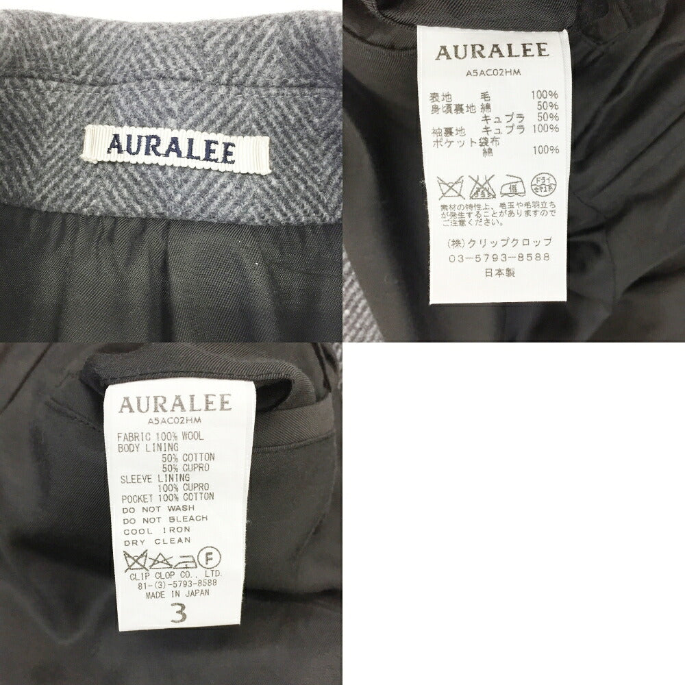 AURALEE Melton Balmacaan Coat Gray Size 3