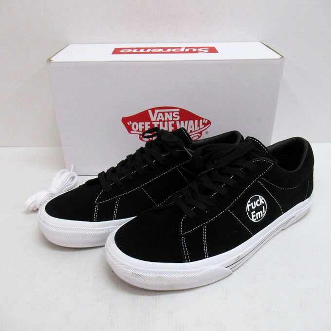 VANS x SUPREME Sid Fuck Em Black White Sneakers Size 28.5cm