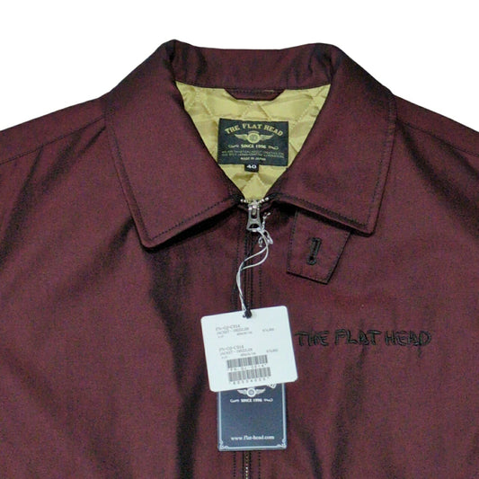 THE FLAT HEAD Red Giza Gabardine Drizzler Jacket Size 40