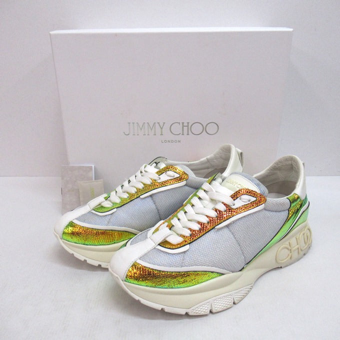 JIMMY CHOO Raine Metallic Multi Sneakers Size EU 42