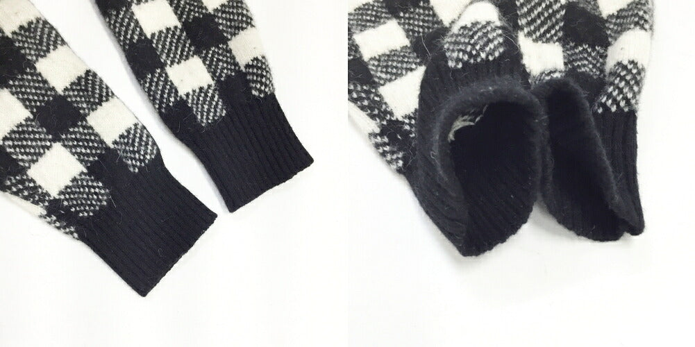 Saint Laurent Paris Block Check Knit Sweater Multi Size S