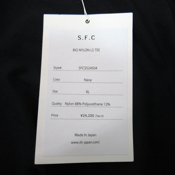 S.F.C Big Nylon Long Sleeve T-Shirt Blue Size XL
