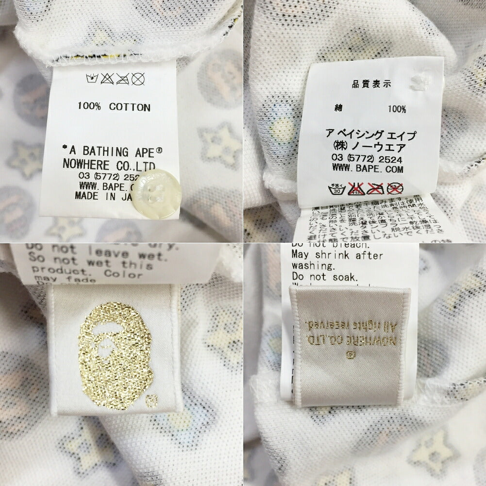 A BATHING APE S/S Monogram Polo Shirt Multi Size L