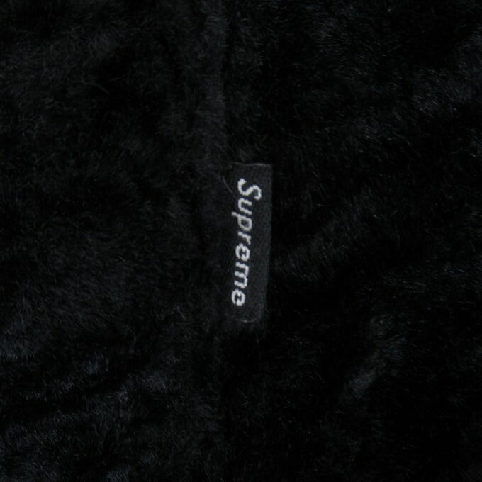 Supreme 17AW Cheetah Pile Zip Up Shirt Black Size M