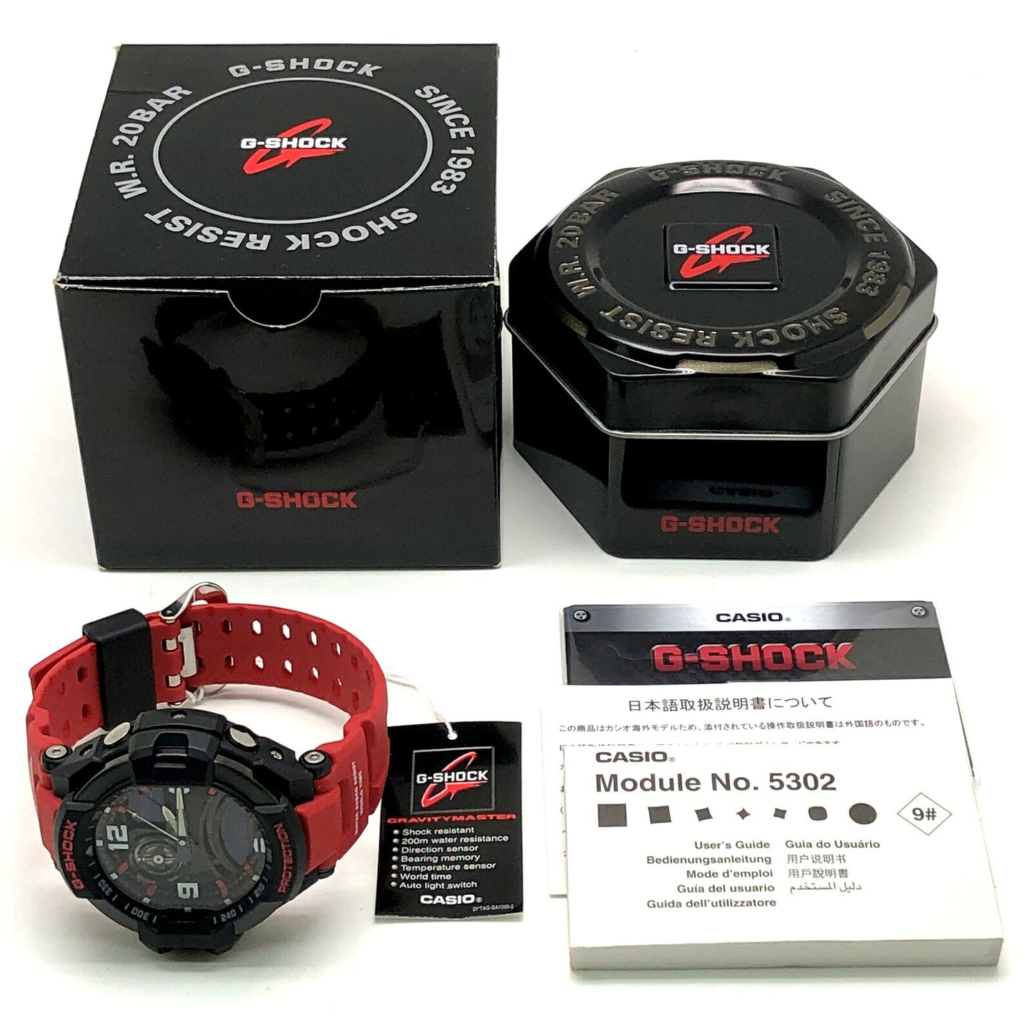 G-SHOCK GA-1000 Gravitymaster Black Red Watch Size ONE SIZE