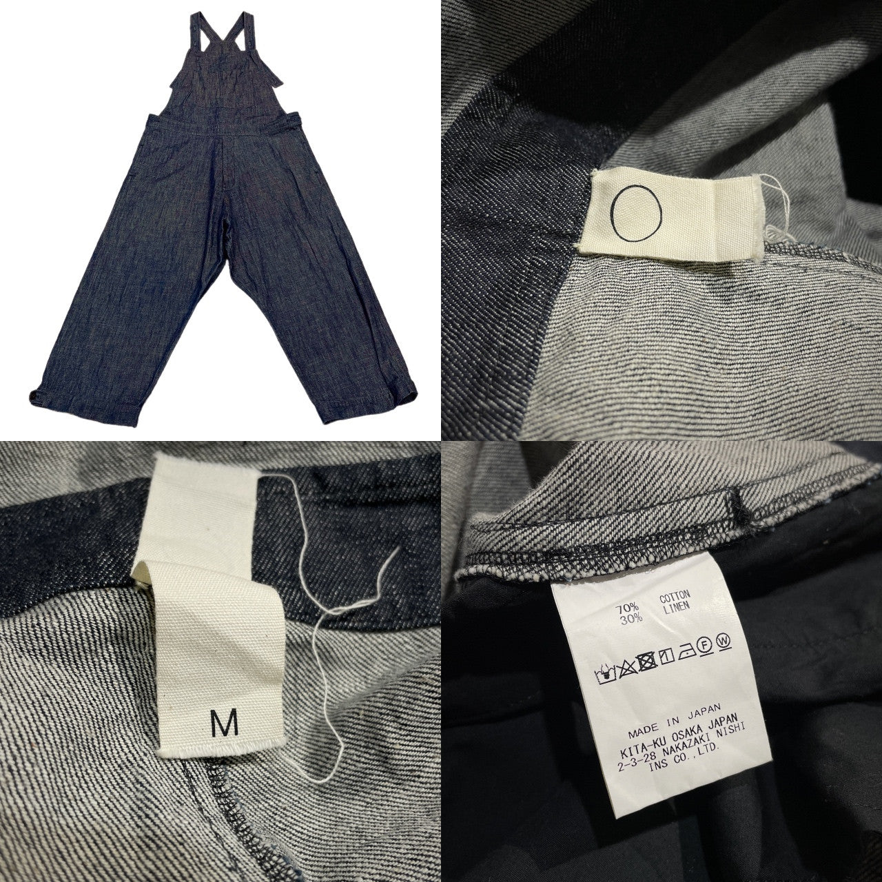 O PROJECT Cotton Linen Blue Denim Overalls Size M