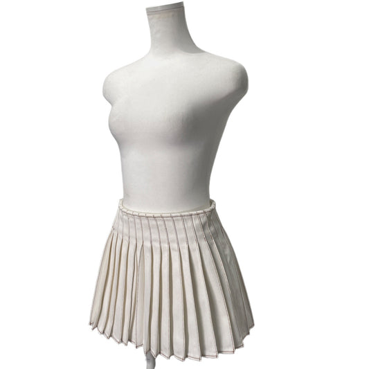 AMI PARIS 23SS Cotton Mini Pleated Skirt White Size 25