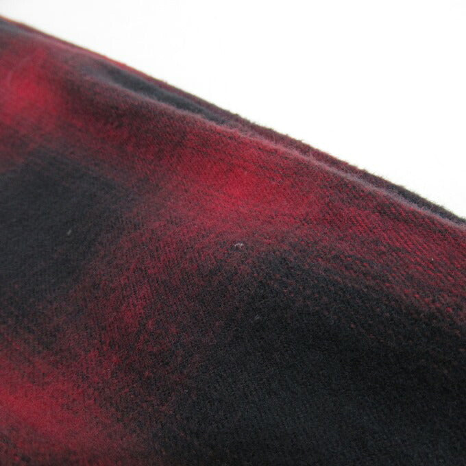 WAX Ombre Check Open Collar Shirt Red/Black Size M
