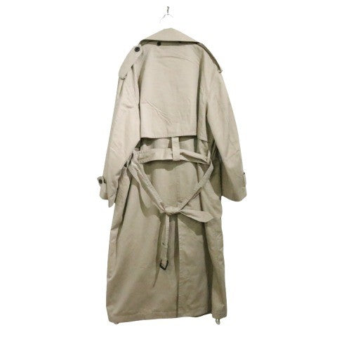 UNUSED 18AW Oversized Cotton Silk Trench Coat Beige Size 00