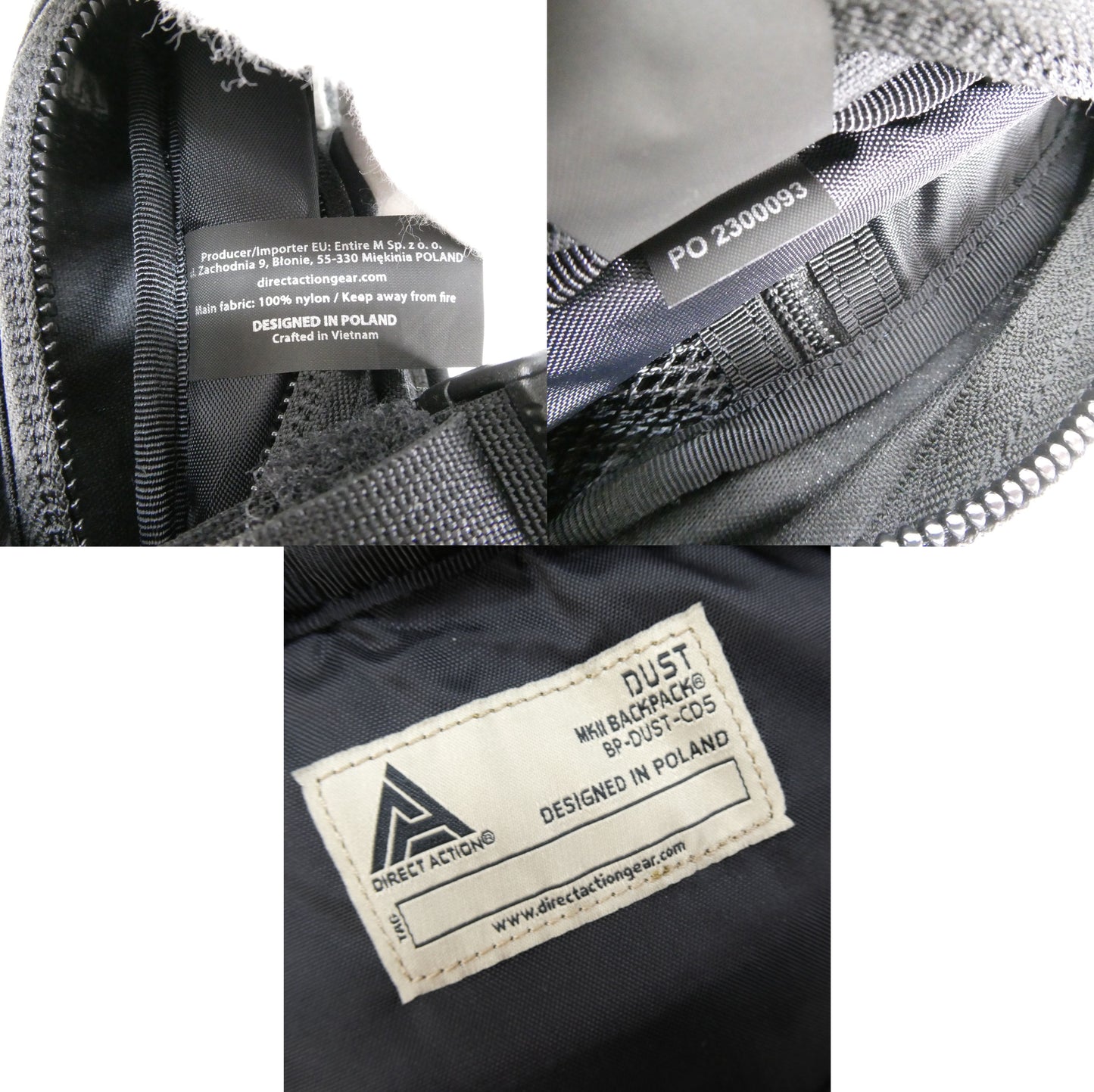 DUST DIRECT ACTION MK2 20L Backpack Black Size ONE SIZE