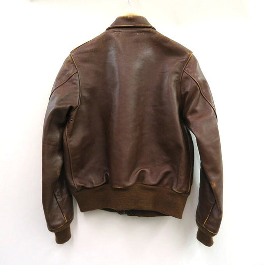 THE REAL McCOY'S Type A-2 Leather Flight Jacket Brown Size M
