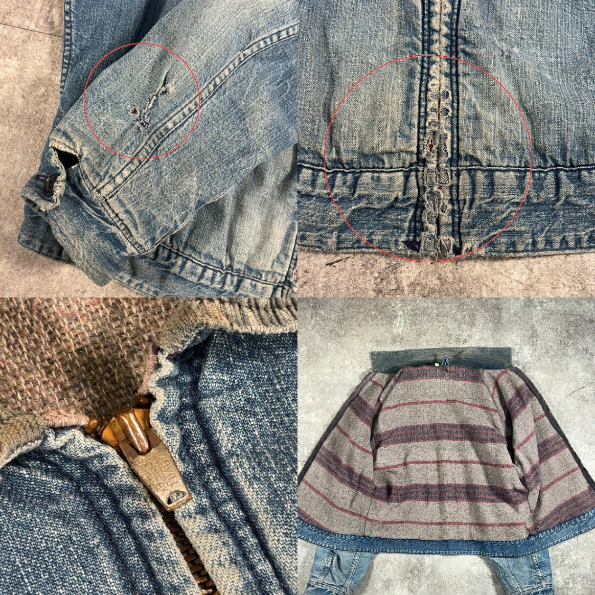 Unknown 60s Vintage Denim Blanket Lined Jacket Blue Size 44