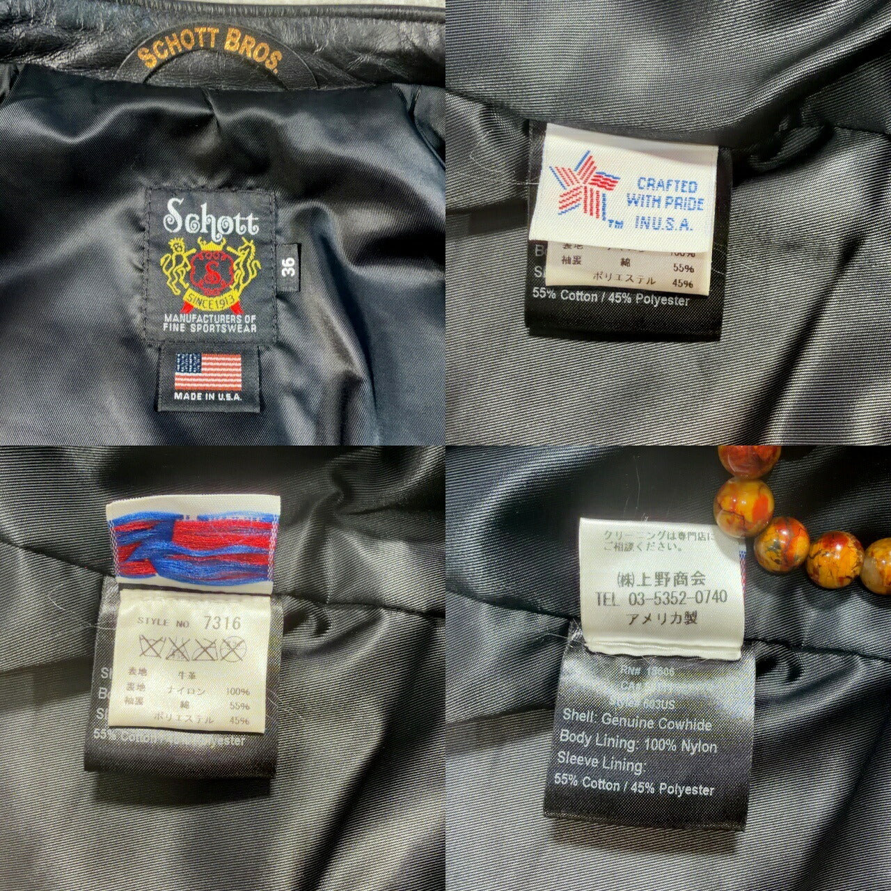 Schott 603US One Star Double Rider Jacket Black Size M
