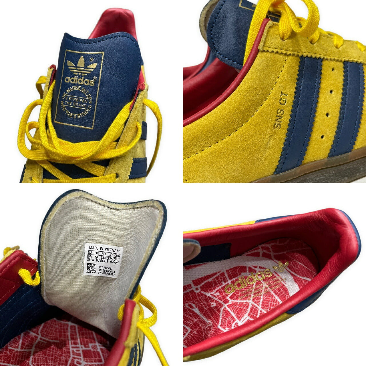 adidas x SNS GT London Low-Cut Yellow FW5042 Sneakers Size 27.5