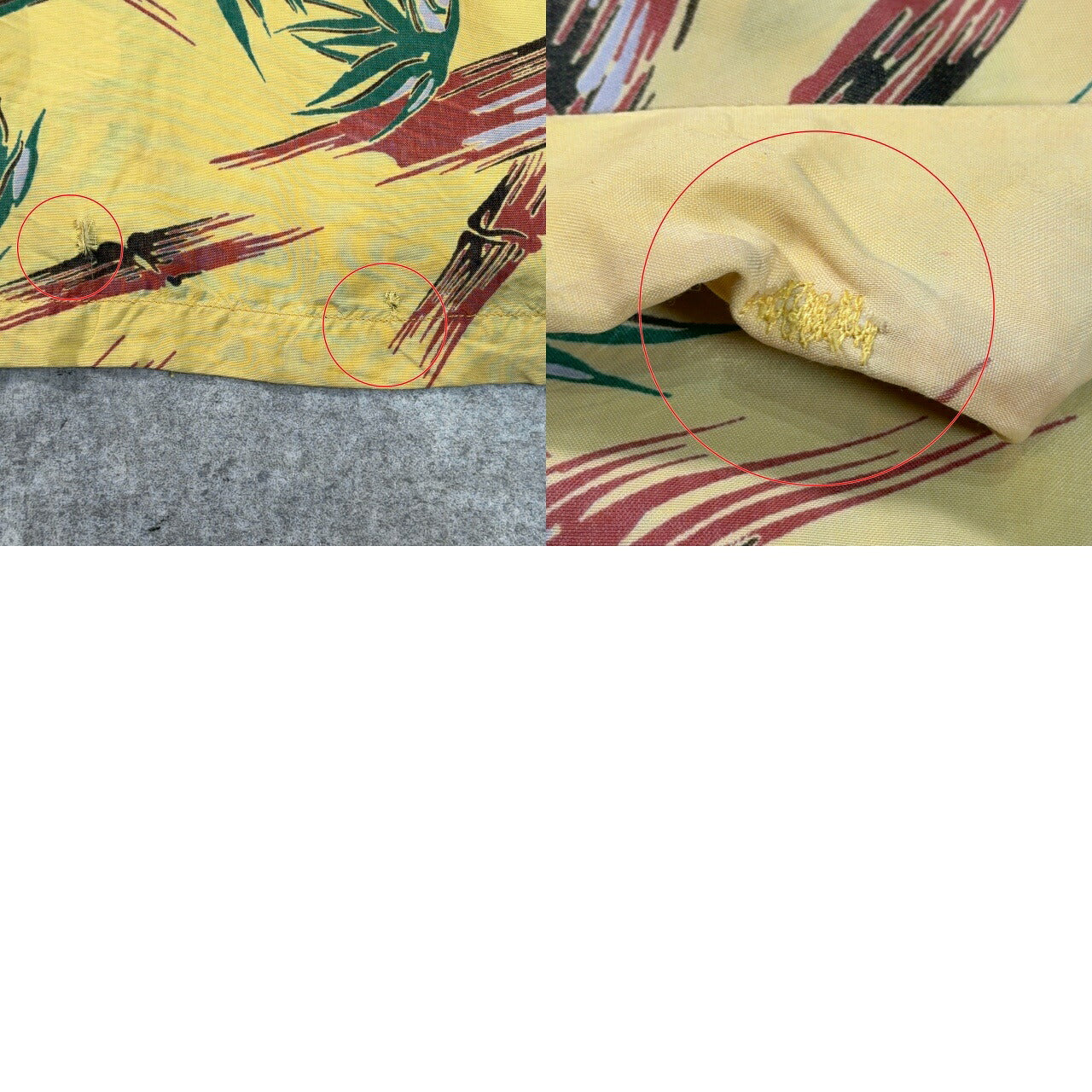 KUU-IPO Vintage 40s 50s Bamboo Hawaiian Shirt Yellow Size XL
