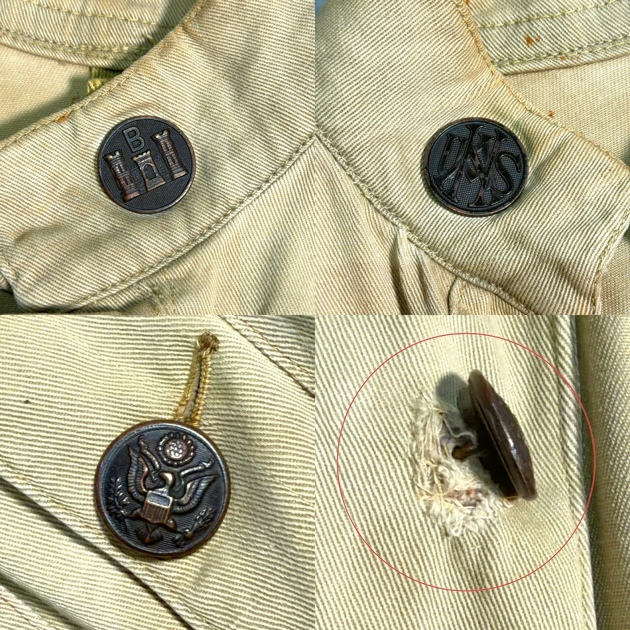 U.S.ARMY 10s 20s WW1 Officer Military Jacket Size S