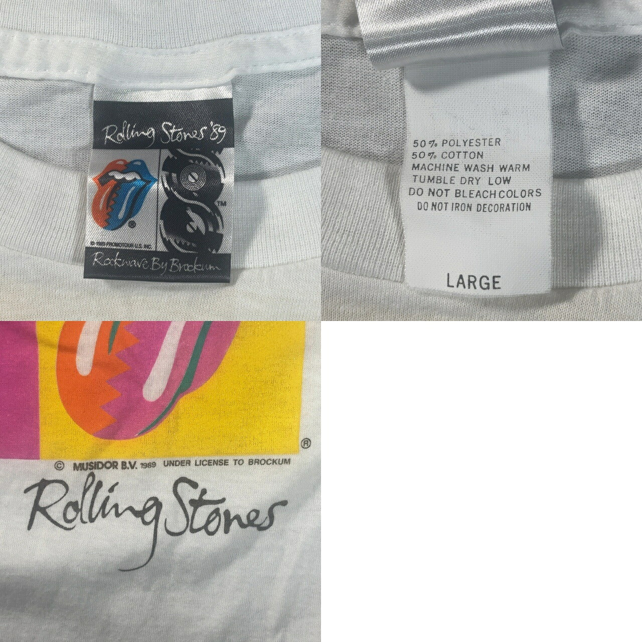ROLLING STONES 1989-90 Tour Band Watch Size L
