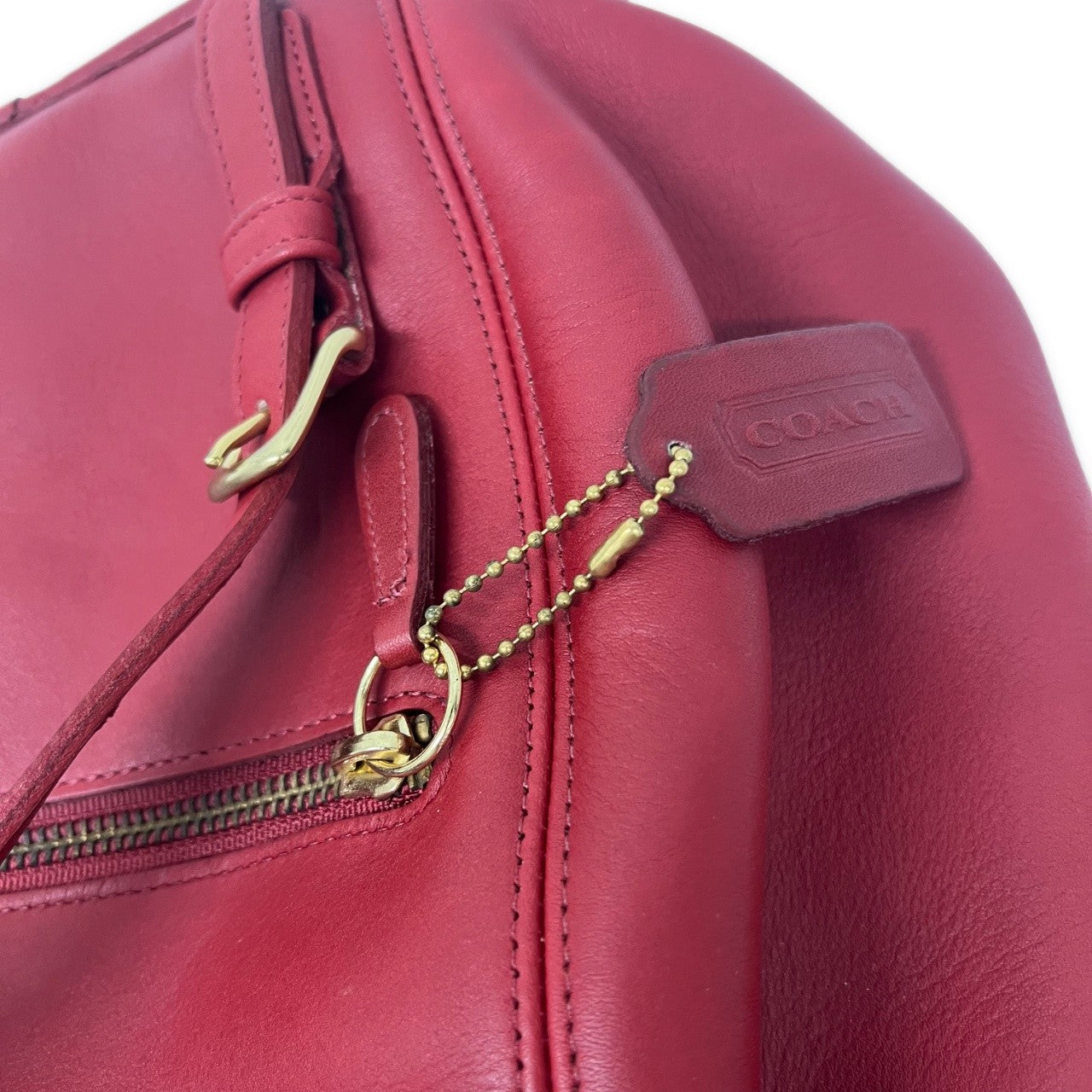 COACH Vintage Red Glovetanned Leather 2-Way Bag Blazer