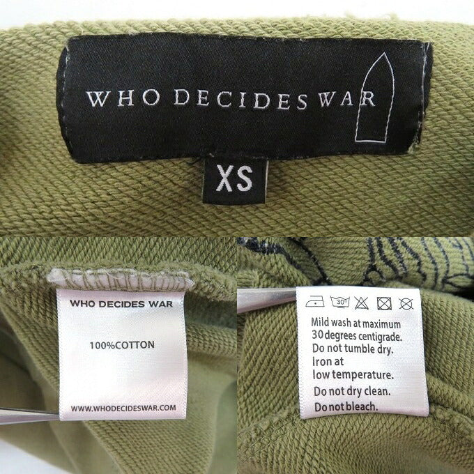 WHO DECIDES WAR Cathedral Pullover Sweatshirt Olive Size XS