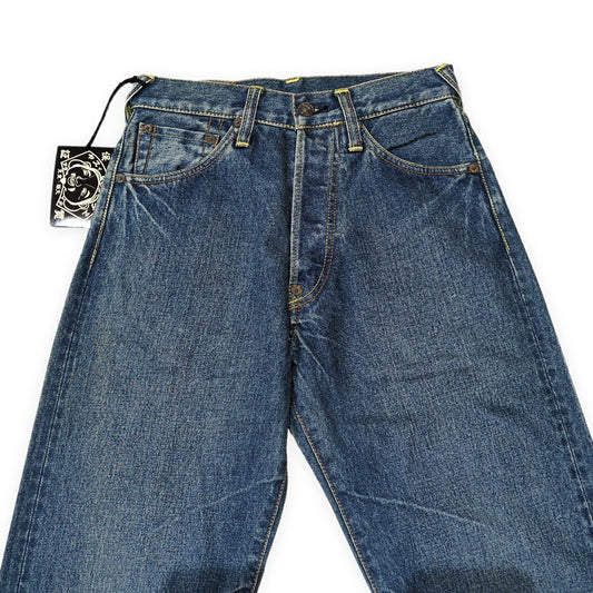EVISU Lot.0001 White Seagull Paint Blue Jeans Size 28