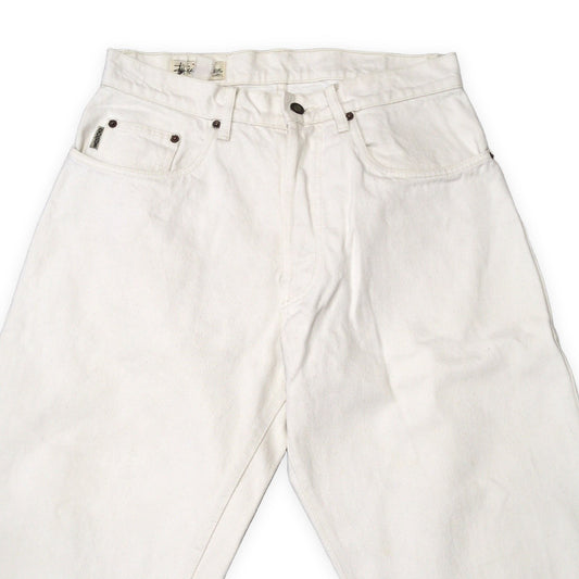 STUSSY 90s Old Stussy Big Ol White Denim Jeans Size 32