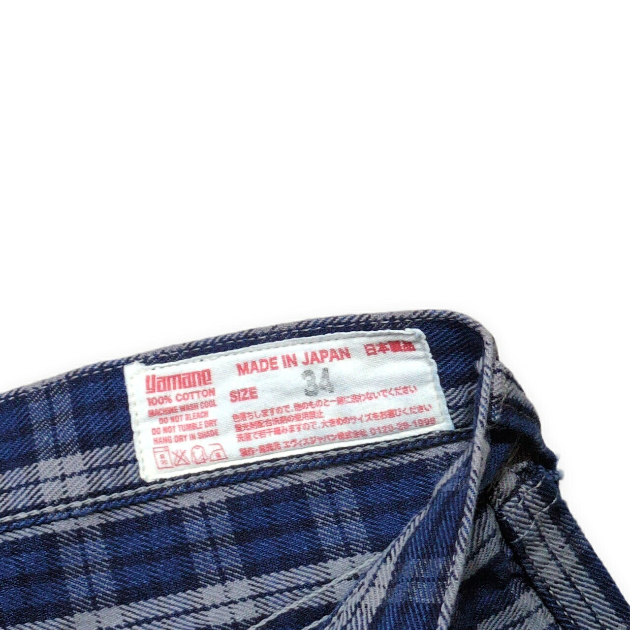 EVISU 7550 Check Cotton Shorts Blue Size 34