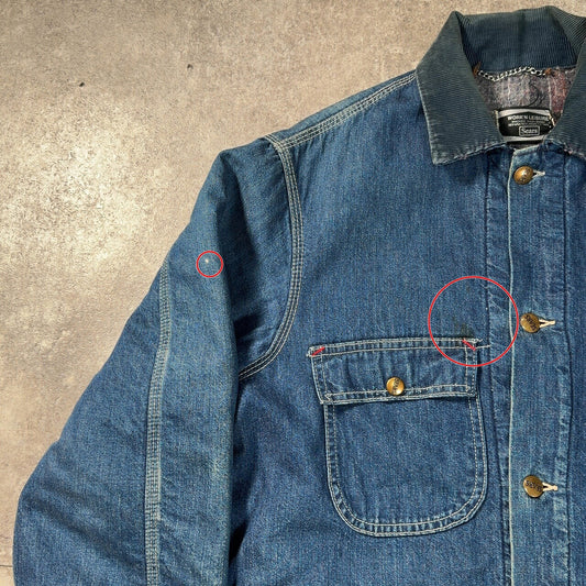 Sears 70s Work Leisure Blanket Lined Denim Coverall Jacket Size M