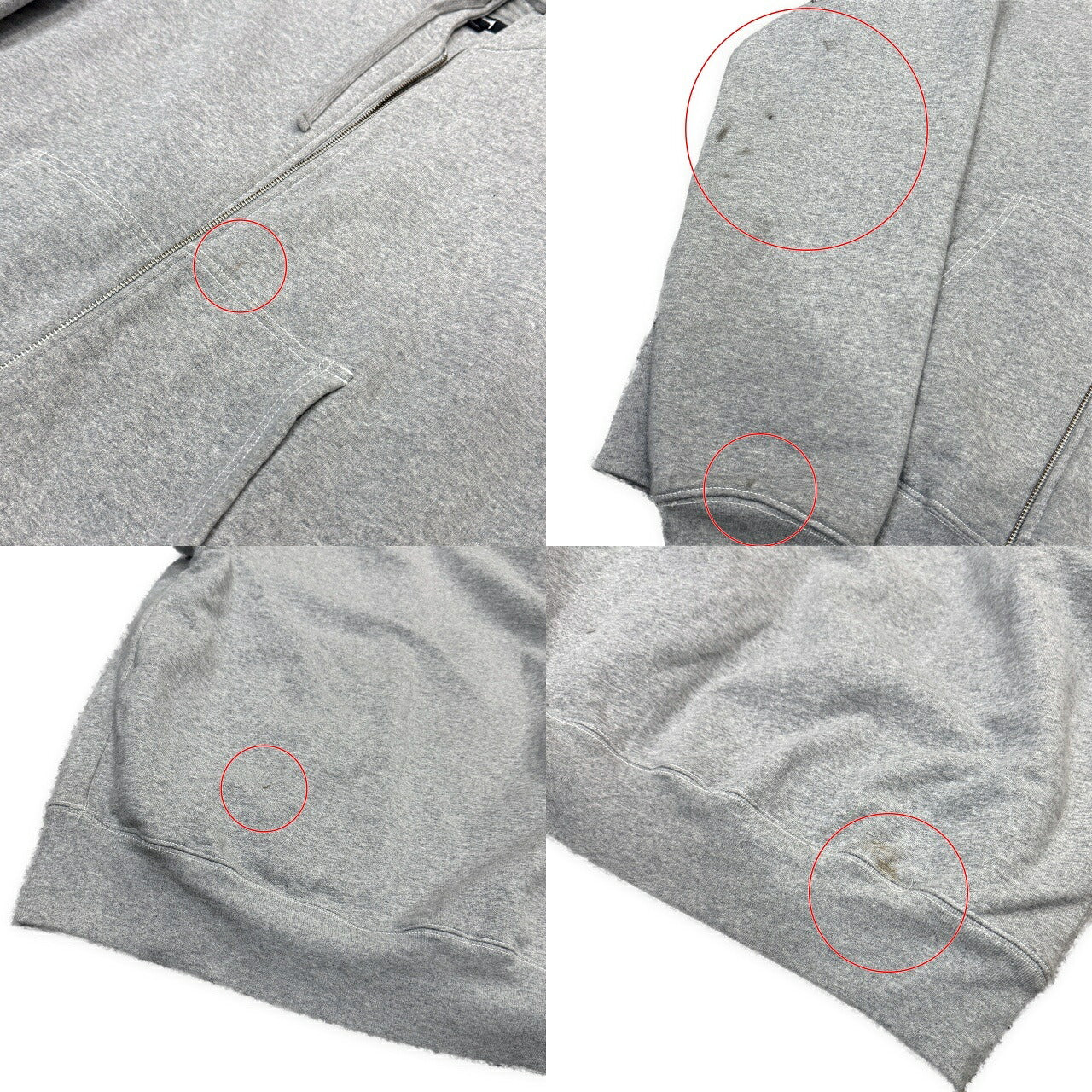 STUSSY Gray Double Face Label Full Zip Hoodie Size XL