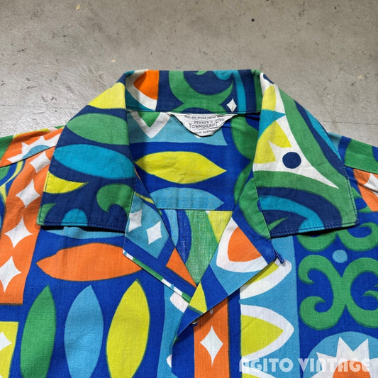 TOWNCRAFT 60s PENNEY'S Print Cotton S/S Shirt Size L
