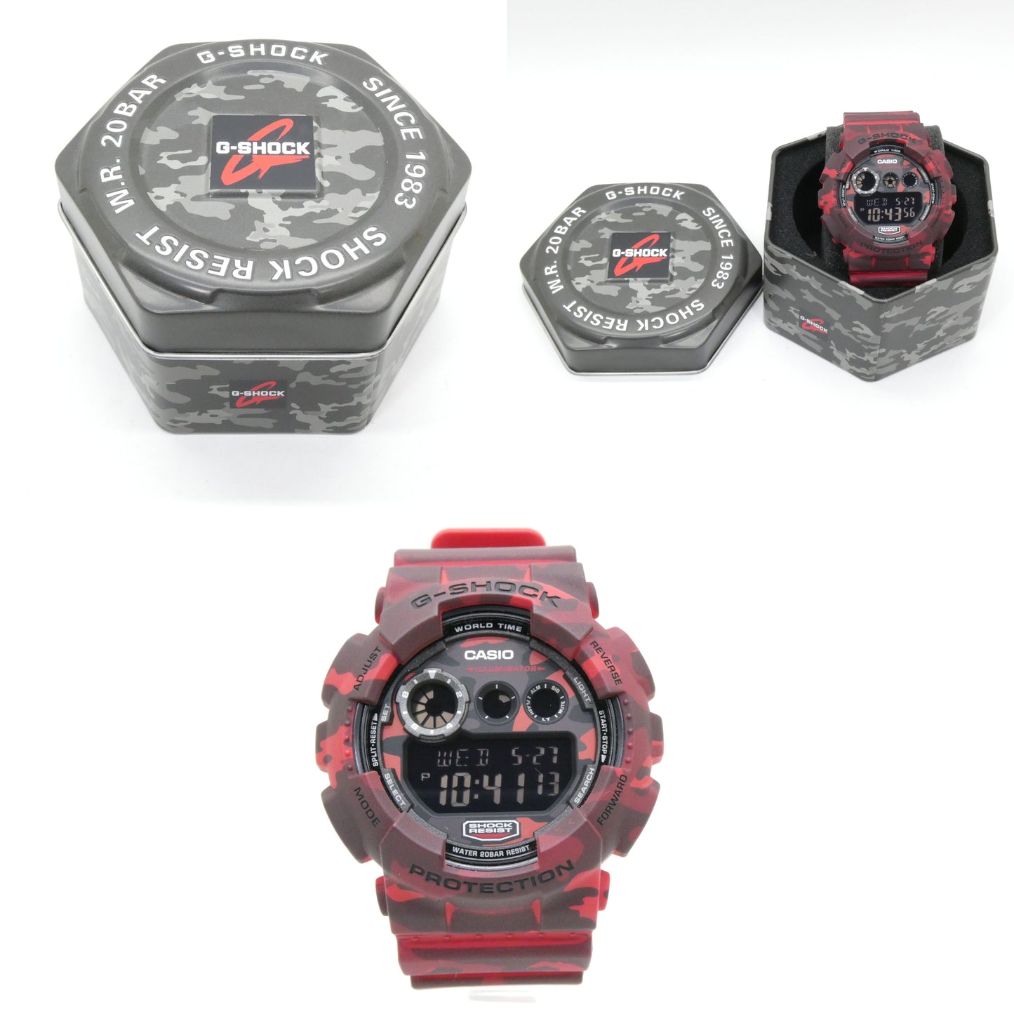 CASIO G-SHOCK BIG CASE GD-120CM-4 Red Watch Size ONE SIZE