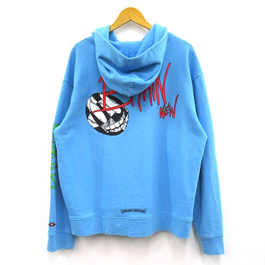 CHROME HEARTS x MATTY BOY 24SS Brain New Light Blue Hoodie Size XL