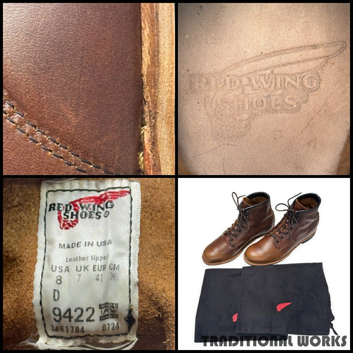 Red Wing 9422 Beckman Cigar Excalibur Leather Boots Size 8D