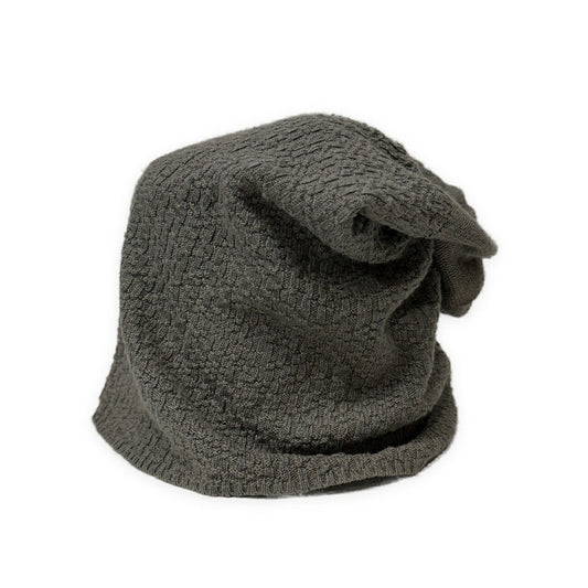 DANIEL ANDRESEN Khaki Cotton Linen Knit Cap Size ONE SIZE